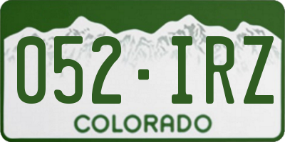 CO license plate 052IRZ