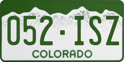 CO license plate 052ISZ