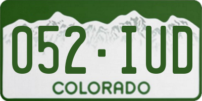 CO license plate 052IUD