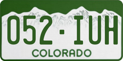 CO license plate 052IUH