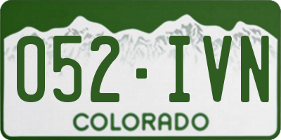 CO license plate 052IVN
