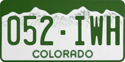 CO license plate 052IWH