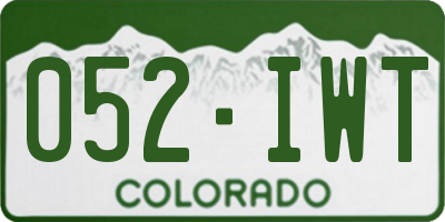 CO license plate 052IWT
