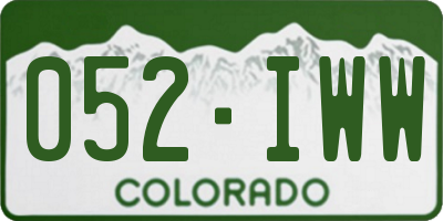 CO license plate 052IWW