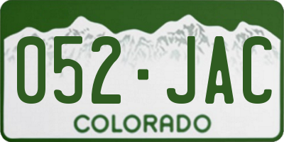 CO license plate 052JAC