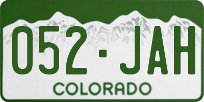 CO license plate 052JAH