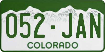 CO license plate 052JAN