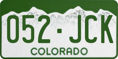 CO license plate 052JCK