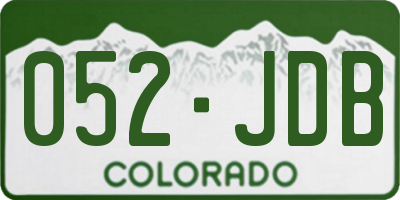 CO license plate 052JDB