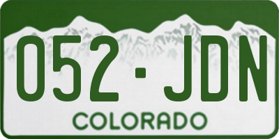 CO license plate 052JDN