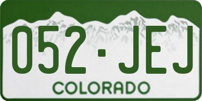 CO license plate 052JEJ