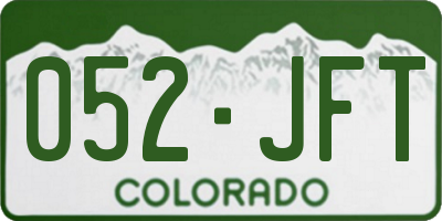 CO license plate 052JFT