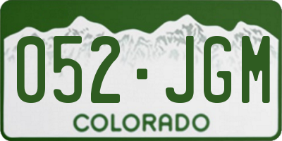 CO license plate 052JGM