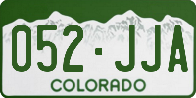 CO license plate 052JJA