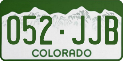 CO license plate 052JJB