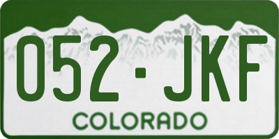 CO license plate 052JKF