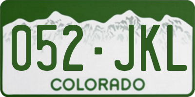 CO license plate 052JKL