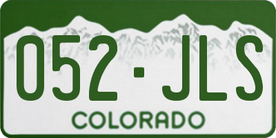 CO license plate 052JLS