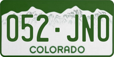 CO license plate 052JNO