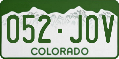 CO license plate 052JOV