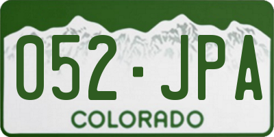 CO license plate 052JPA