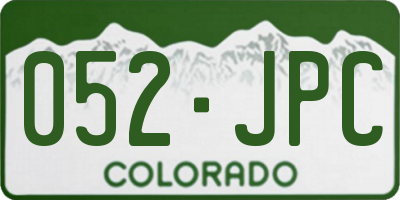 CO license plate 052JPC