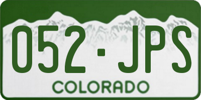 CO license plate 052JPS
