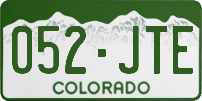 CO license plate 052JTE