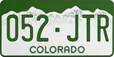CO license plate 052JTR