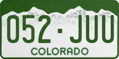 CO license plate 052JUU