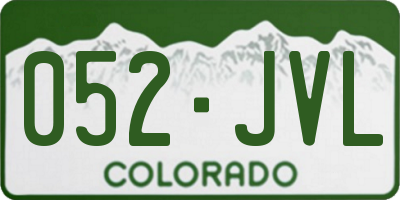 CO license plate 052JVL
