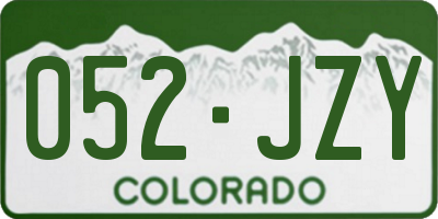 CO license plate 052JZY