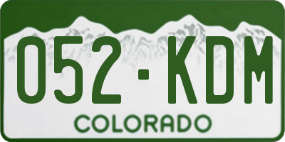 CO license plate 052KDM