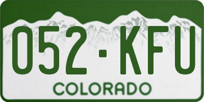 CO license plate 052KFU