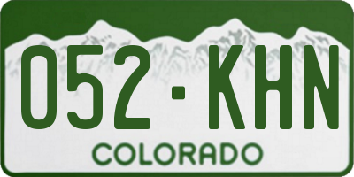 CO license plate 052KHN