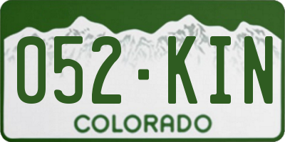 CO license plate 052KIN