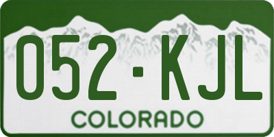 CO license plate 052KJL