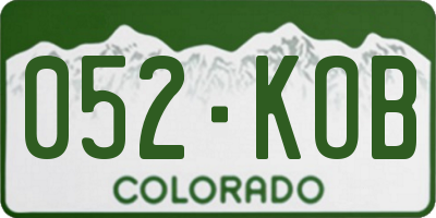 CO license plate 052KOB