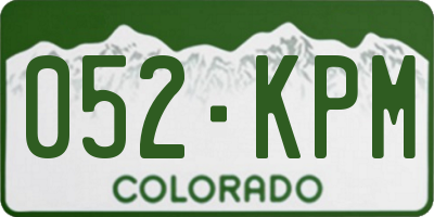 CO license plate 052KPM