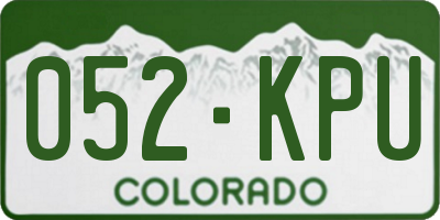 CO license plate 052KPU