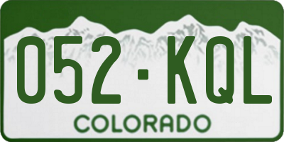 CO license plate 052KQL