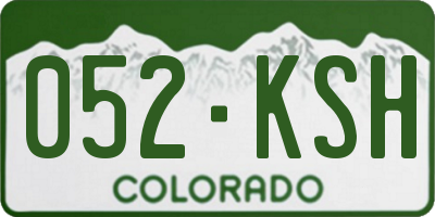 CO license plate 052KSH