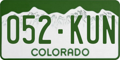 CO license plate 052KUN