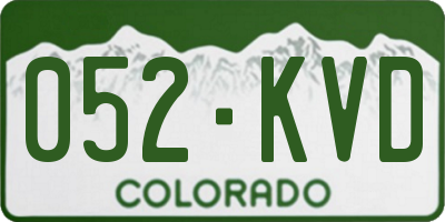CO license plate 052KVD