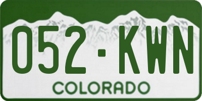 CO license plate 052KWN