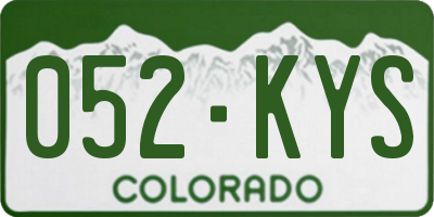 CO license plate 052KYS