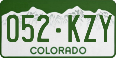 CO license plate 052KZY
