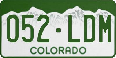 CO license plate 052LDM