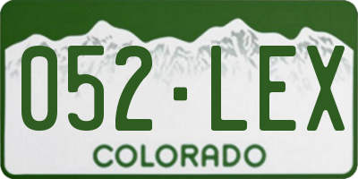 CO license plate 052LEX