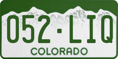 CO license plate 052LIQ